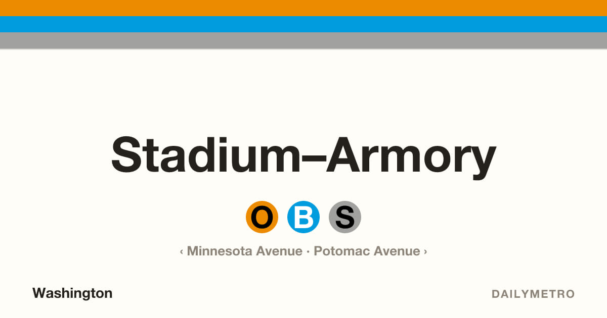 Stadium–Armory station · Lines Orange, Blue, Silver