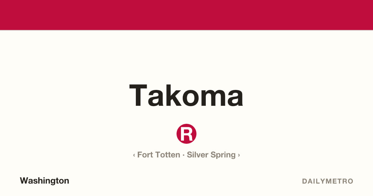 Takoma station · Lines Red