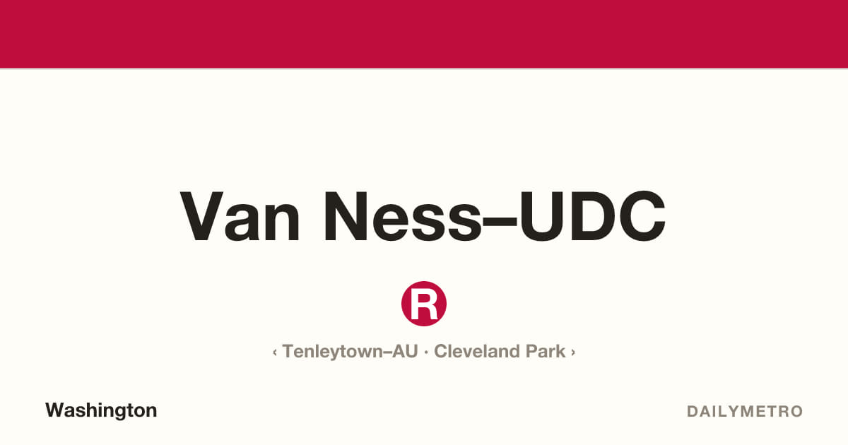 Van Ness–UDC station · Lines Red