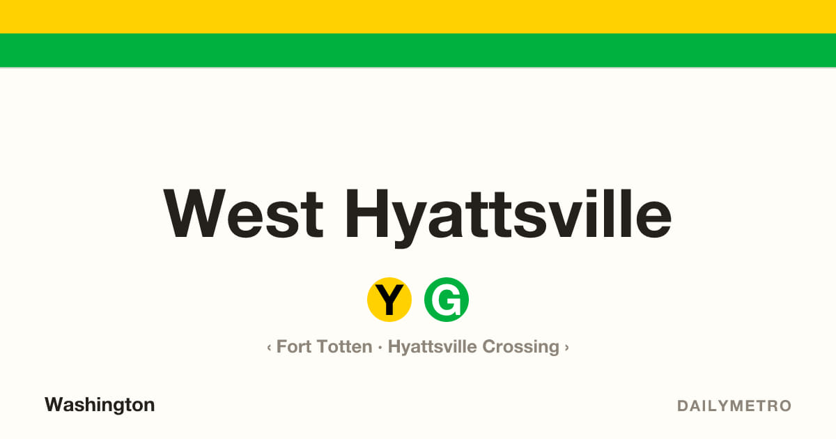 West Hyattsville station · Lines Yellow, Green