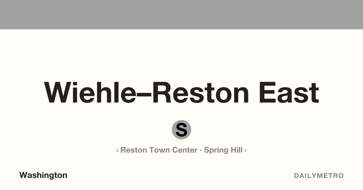 Wiehle–Reston East station · Lines Silver